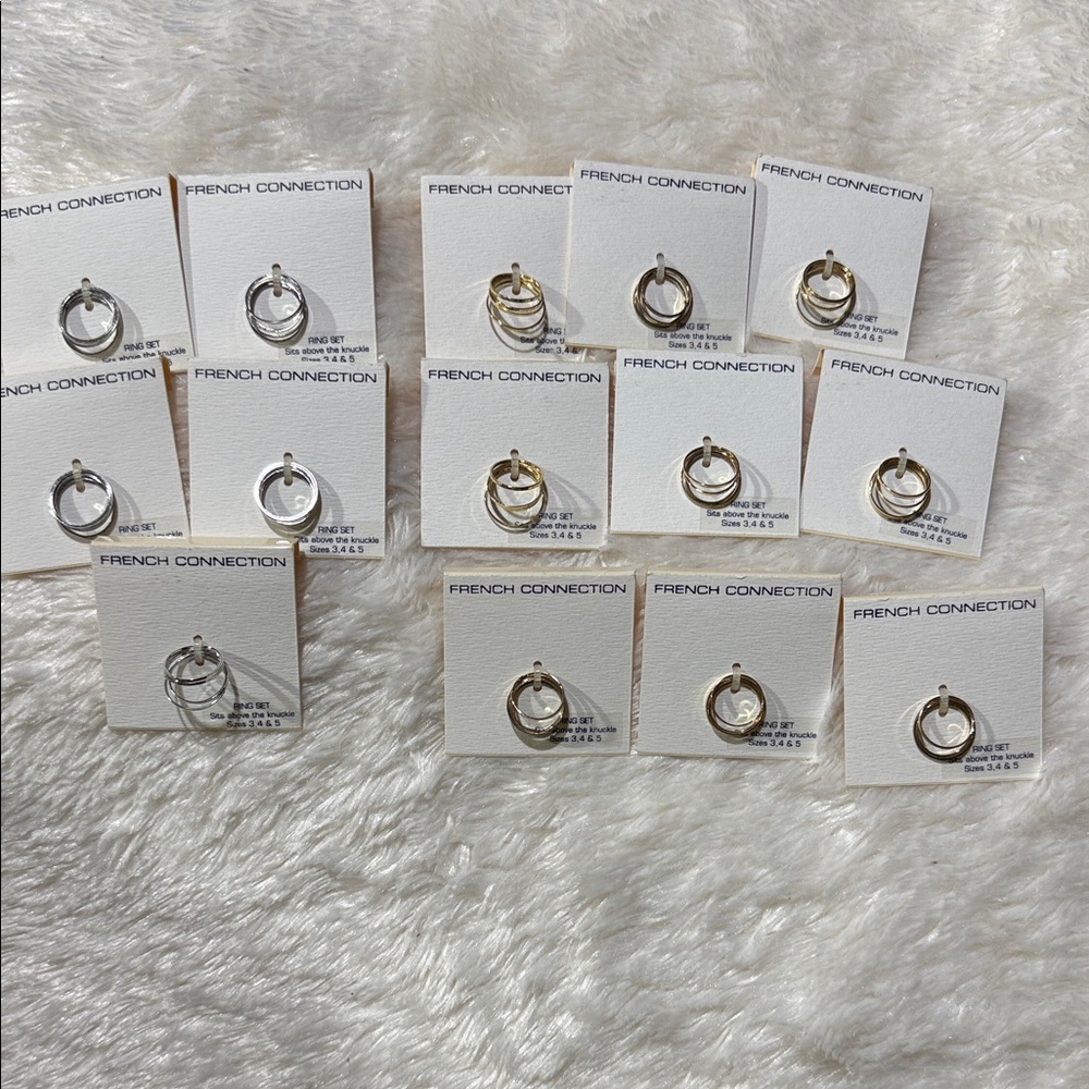 French Connection Mixed Metal Hoop rings Collection